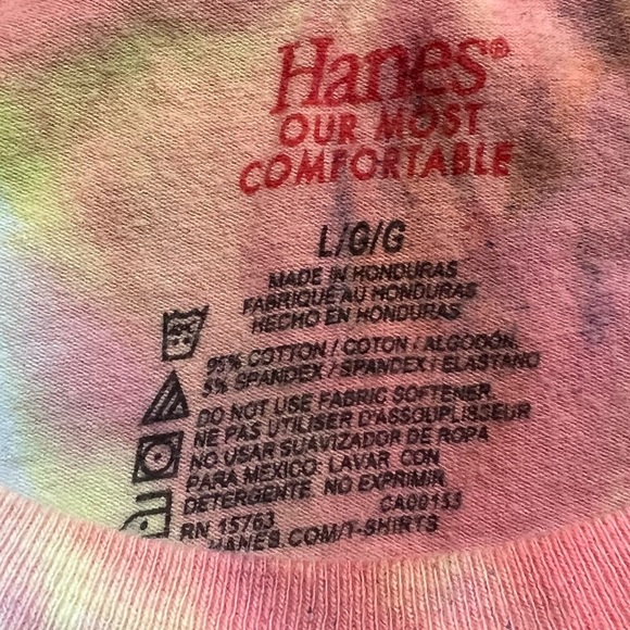HANES TIE-DIE MEN’S SHORT SLEEVE TEE-SHIRT- SIZE LARGE - Picture 6 of 6